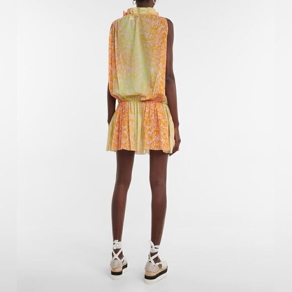 ⭕️ Stella McCartney Mini Dress Multi Color Orange Yellow Designer XS - Picture 7 of 13